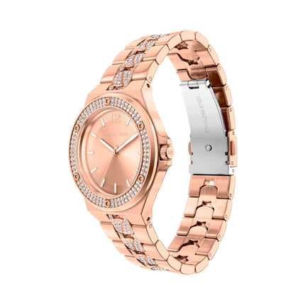 Michael Kors Women's Lennox Pavé Rose Gold-Tone Watch Rose Gold MKO1247