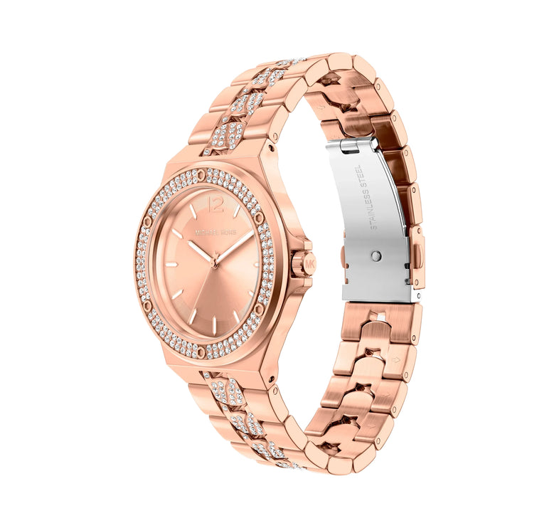 Michael Kors Women's Lennox Pavé Rose Gold-Tone Watch Rose Gold MKO1247