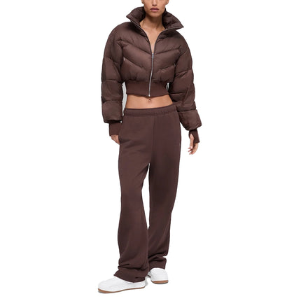alo Women's Cropped Atmosphere Puffer Brownstone
