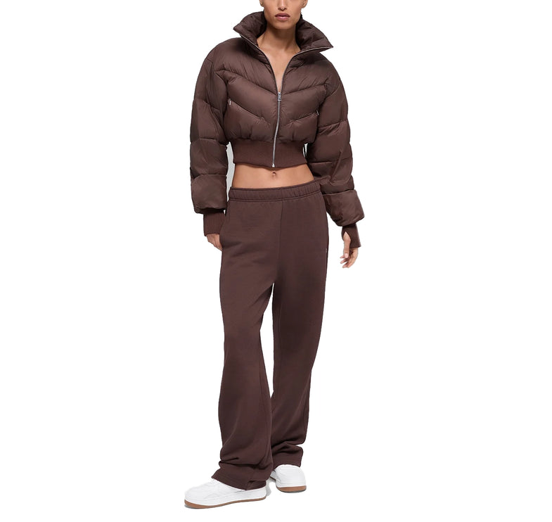 alo Women's Cropped Atmosphere Puffer Brownstone