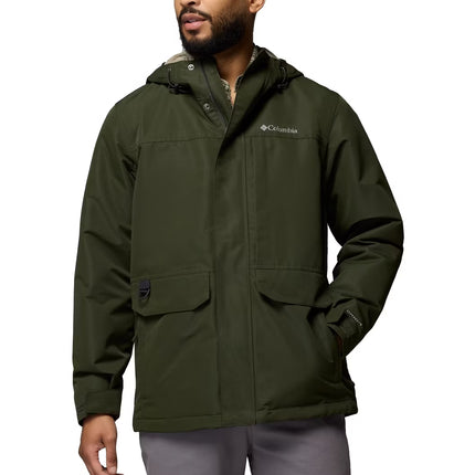 Columbia Men's Landroamer Fleece Lined Rain Jacket Greenscape/Stone Green