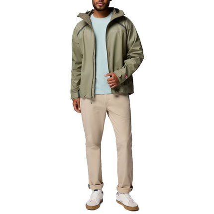 Columbia Men's Reign No Shine Rain Jacket Stone Green