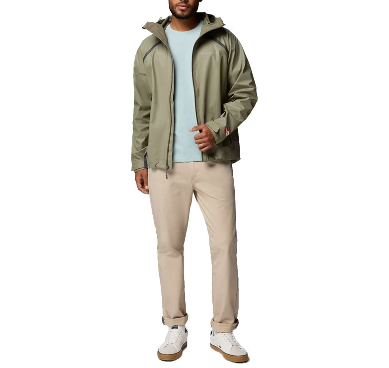 Columbia Men's Reign No Shine Rain Jacket Stone Green