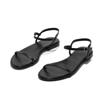 AEYDE Women's Nettie Leather Sandals Black Nappa