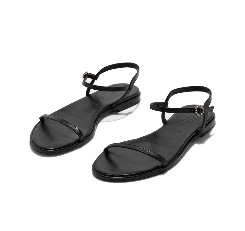 AEYDE Women's Nettie Leather Sandals Black Nappa