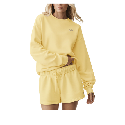 alo Women's Accolade Crew Neck Pullover Warm Butter