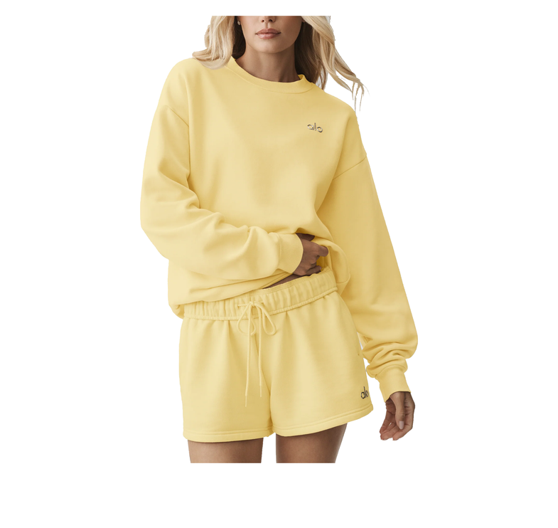 alo Women's Accolade Crew Neck Pullover Warm Butter