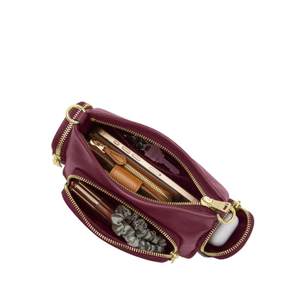 Coach Women's Laurel Shoulder Bag 22 With Pockets Gold/Dark Cherry