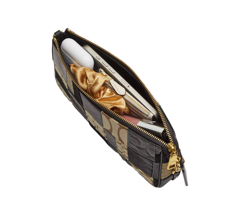 Coach Women's Plaza Bag 25 With Patchwork Brass/Black Multi
