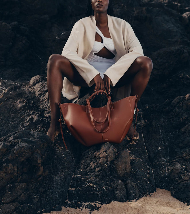 Polène Women's Cyme Edition Textured Cognac