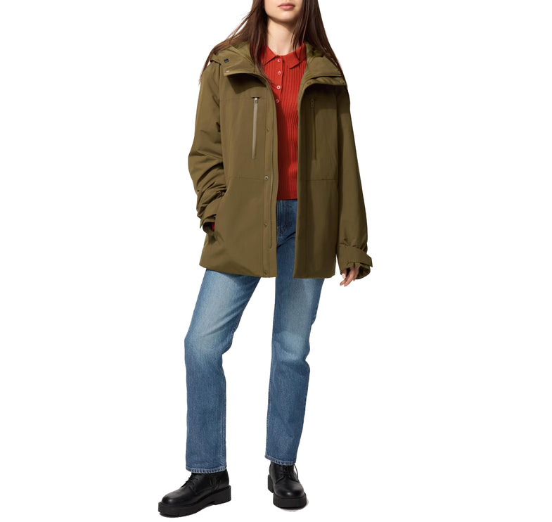 Uniqlo Unisex Hybrid Down Parka 34 Brown