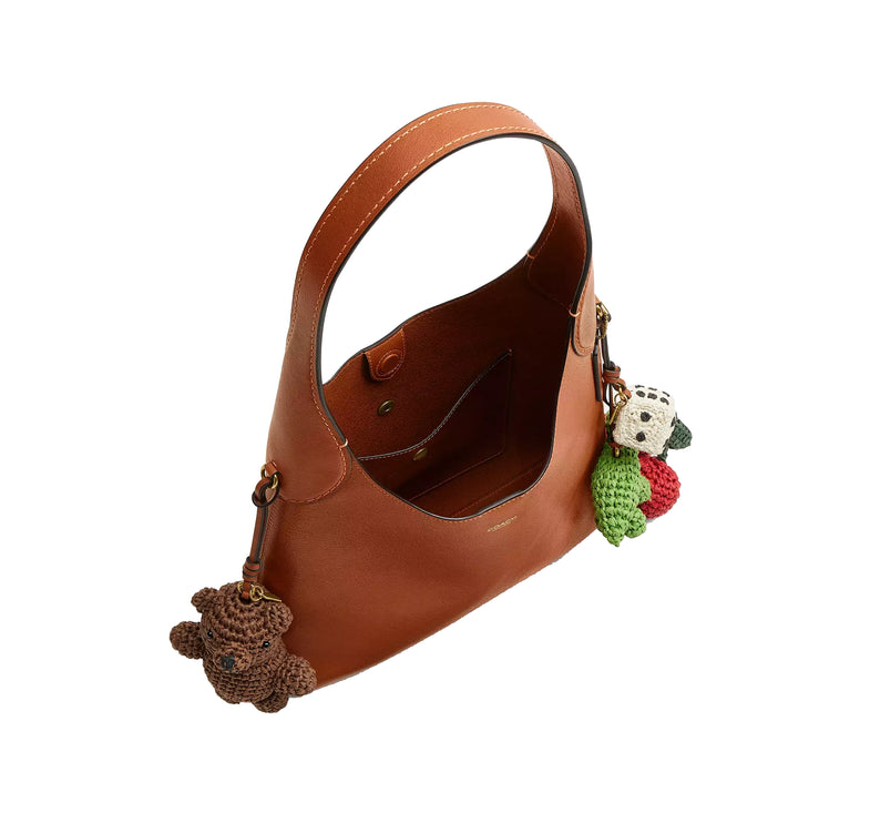 Coach Women's Brooklyn Shoulder Bag 28 With Charms Brass/Amber Brown
