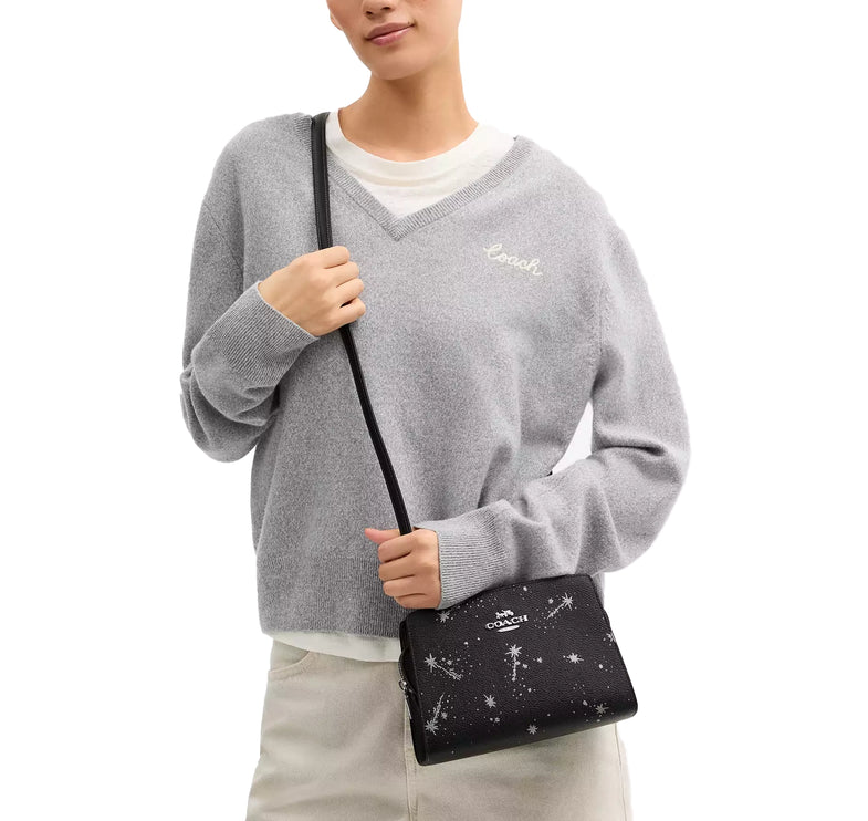 Coach Women's Gia Crossbody Bag With Star Print Black/Silver