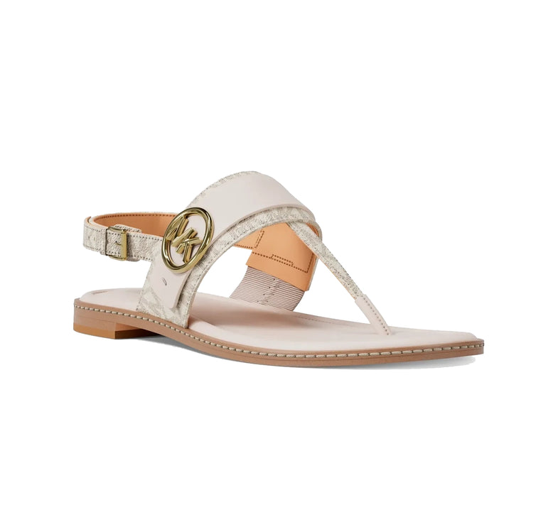 Michael Kors Women's Carmen Signature Logo Sandal Vanilla