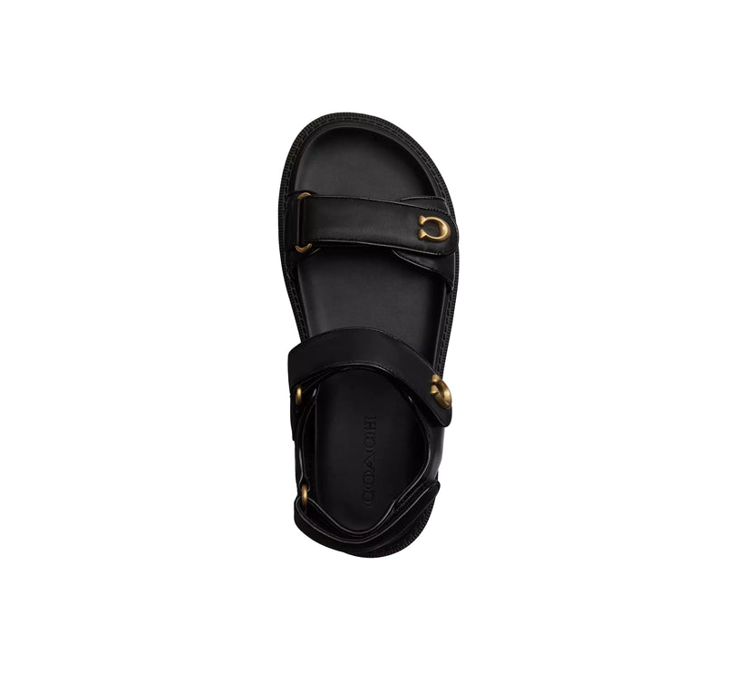 Coach Women's Brynn Sandal Black/Gold