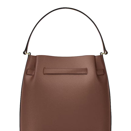 Michael Kors Women's Carson Medium Pebbled Leather Convertible Bucket Crossbody Bag Nutmeg