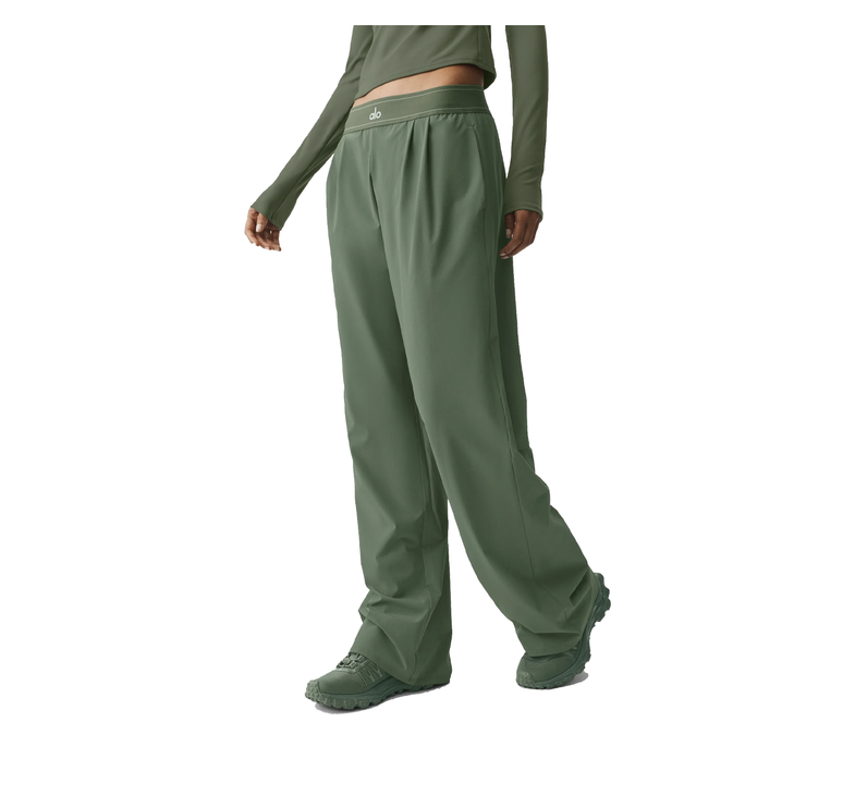 alo Women's Suit Up Trouser (Long) Bamboo Green