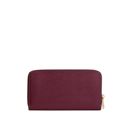 Coach Women's Long Zip Around Wallet Gold/Dark Cherry