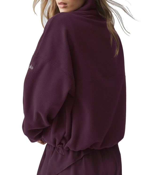 alo Women's Polar Fleece Retreat Cover Up Rich Bordeaux