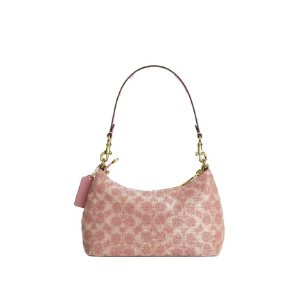 Coach Women's Teri Shoulder Bag In Signature Satin Gold/Pink