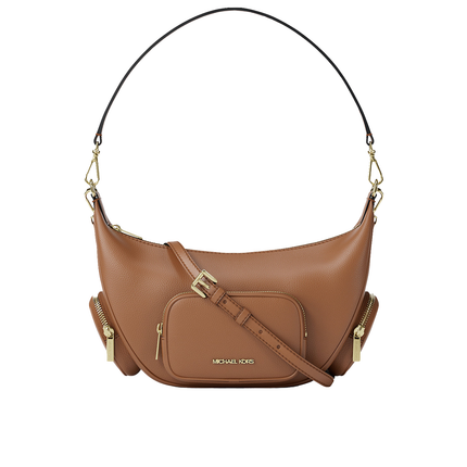 Michael Kors Women's Merritt Medium Pebbled Leather Convertible Shoulder Bag Luggage/Gold