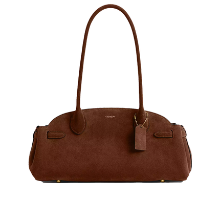 Coach Women's Empire Carryall Bag 34 Suede/Brass/Warm Brown