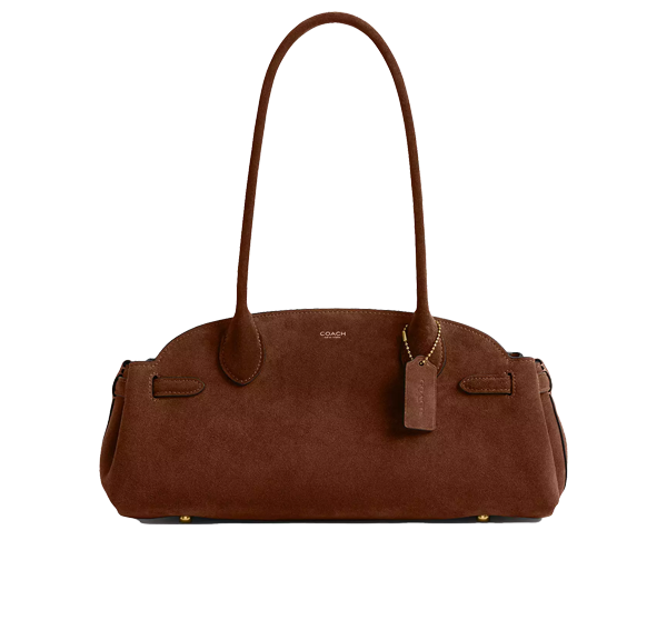 Coach Women's Empire Carryall Bag 34 Suede/Brass/Warm Brown