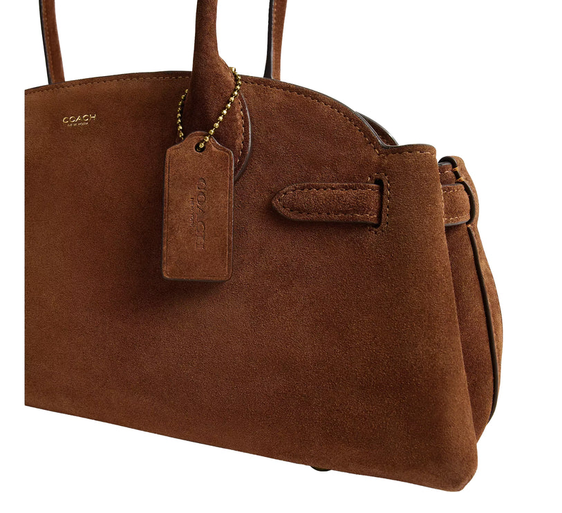 Coach Women's Empire Carryall Bag 34 Suede/Brass/Warm Brown