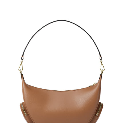 Michael Kors Women's Merritt Medium Pebbled Leather Convertible Shoulder Bag Luggage/Gold