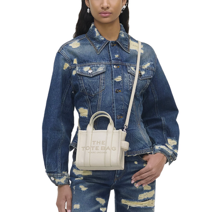 Marc Jacobs Women's The Leather Crossbody Tote Bag Cotton/Silver