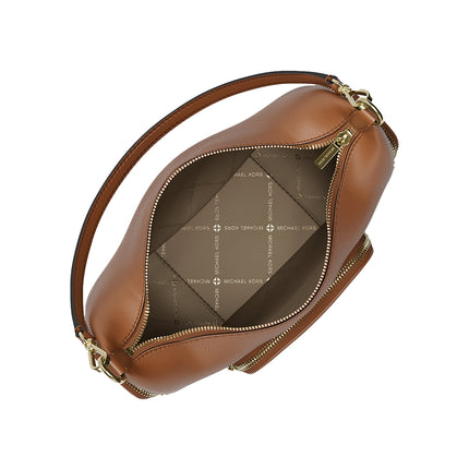 Michael Kors Women's Merritt Medium Pebbled Leather Convertible Shoulder Bag Luggage/Gold