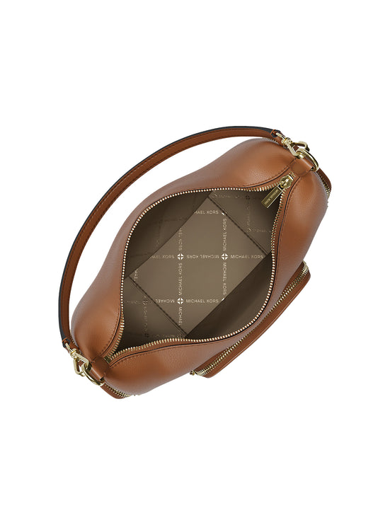 Michael Kors Women's Merritt Medium Pebbled Leather Convertible Shoulder Bag Luggage/Gold