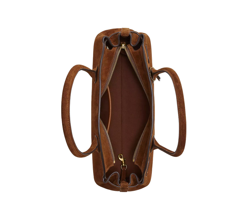 Coach Women's Empire Carryall Bag 34 Suede/Brass/Warm Brown