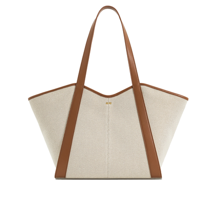 JW PEI Women's Kiana Large Capacity Tote Bag - Brown Canvas