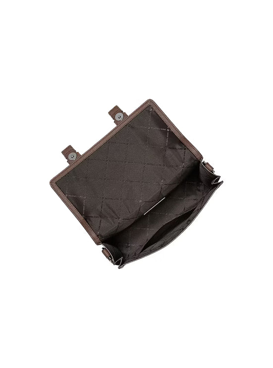 Michael Kors Men's Cooper Pebbled Leather and Signature Logo Trunk Crossbody Bag Nutmeg