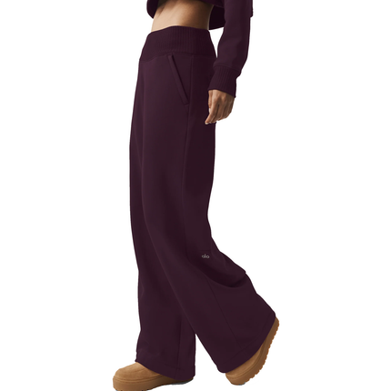 alo Women's Serenity Wide Leg Sweatpant Rich Bordeaux