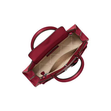 Michael Kors Women's Greta Small Leather Satchel Bag Maroon