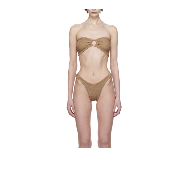 HUNZA G Women's Gloria Bikini Metallic Cocoa