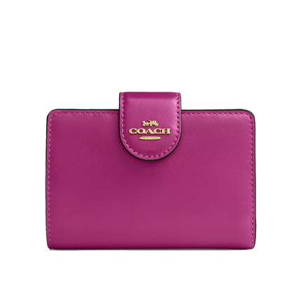 Coach Women's Medium Corner Zip Wallet Gold/Magenta
