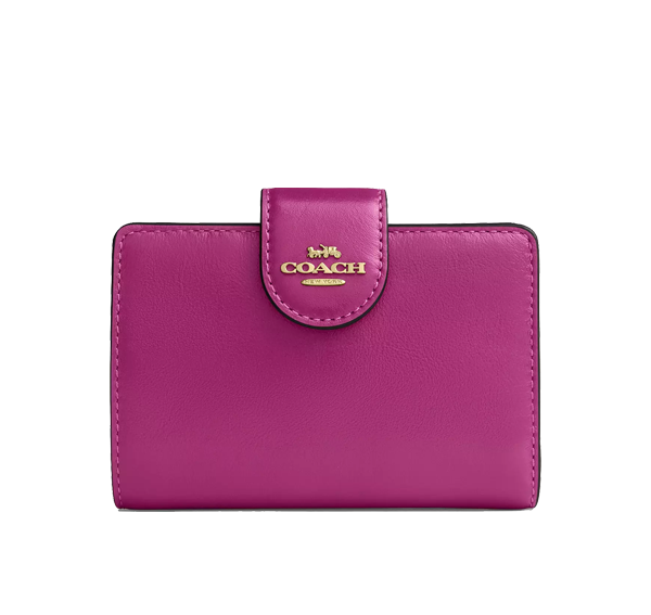 Coach Women's Medium Corner Zip Wallet Gold/Magenta