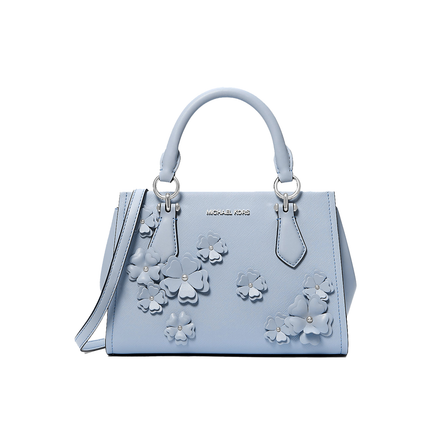 Michael Kors Women's Marilyn Small Embellished Satchel Bag Pale Ocean/Silver