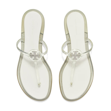 Tory Burch Women's Mini Miller Jelly Sandal Clear/Silver