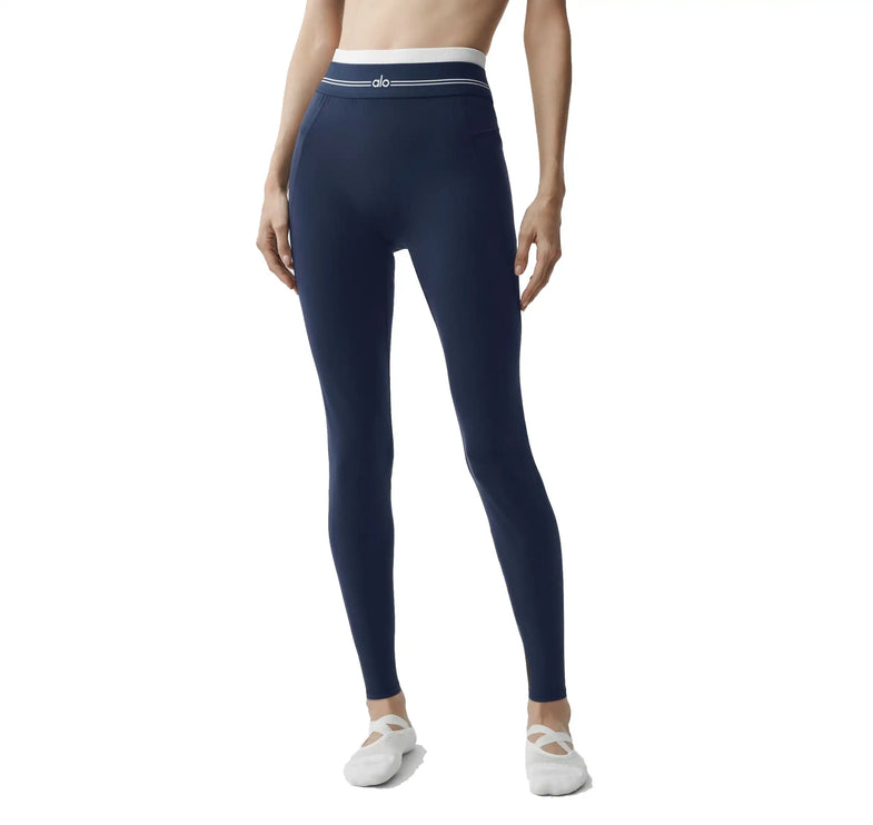 alo Women's Airbrush High-Waist 7/8 Better Together Legging Navy/White