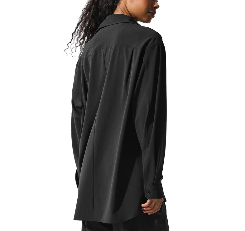 alo Women's Dreamscape Button Down Long Sleeve Black
