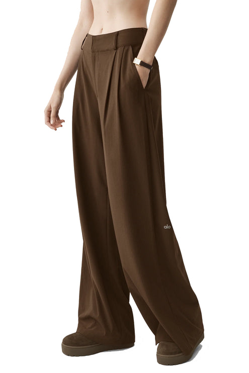 alo Women's High-Waist Dreamscape Trouser (Short) Espresso