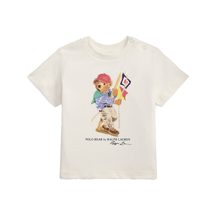 Polo Ralph Lauren Baby Polo Bear Cotton Jersey Tee Deckwash White