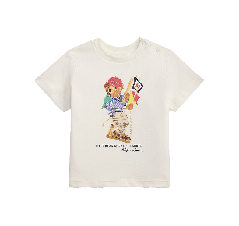 Polo Ralph Lauren Baby Polo Bear Cotton Jersey Tee Deckwash White
