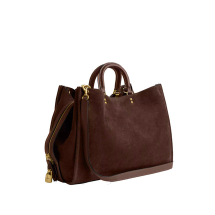 Coach Women's Rogue Bag 40 Suede/Brass/Dark Chocolate