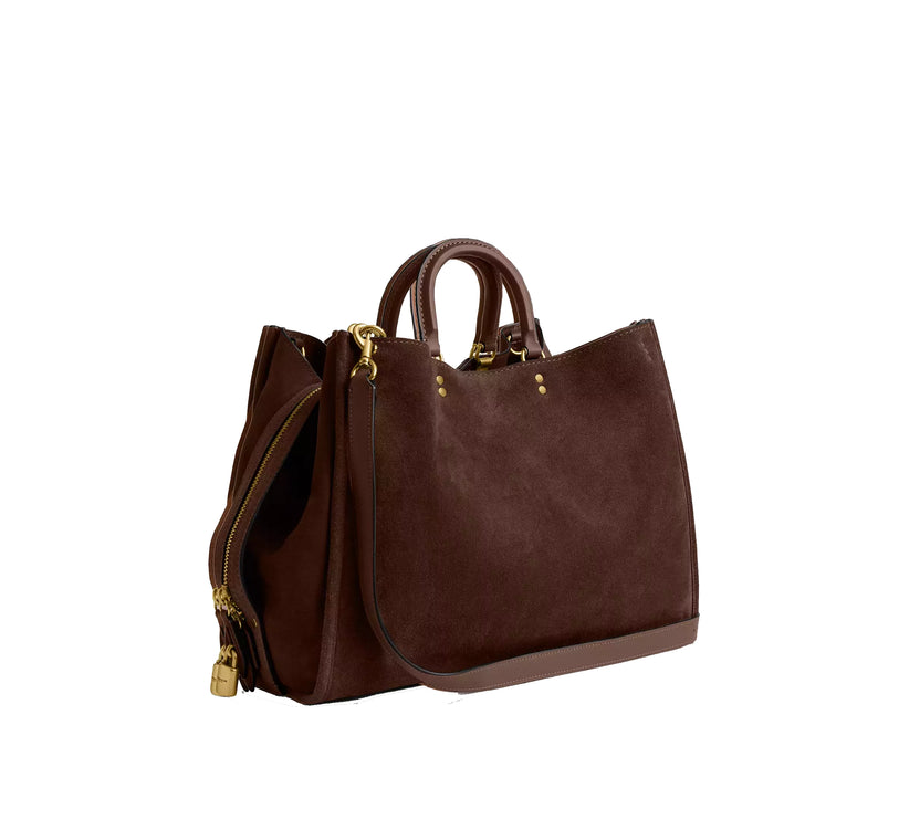 Coach Women's Rogue Bag 40 Suede/Brass/Dark Chocolate