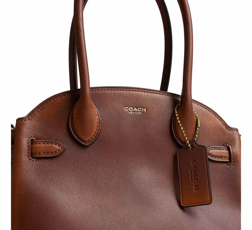 Coach Women's Empire Carryall Bag 21 In Loved Leather Brass/Brown